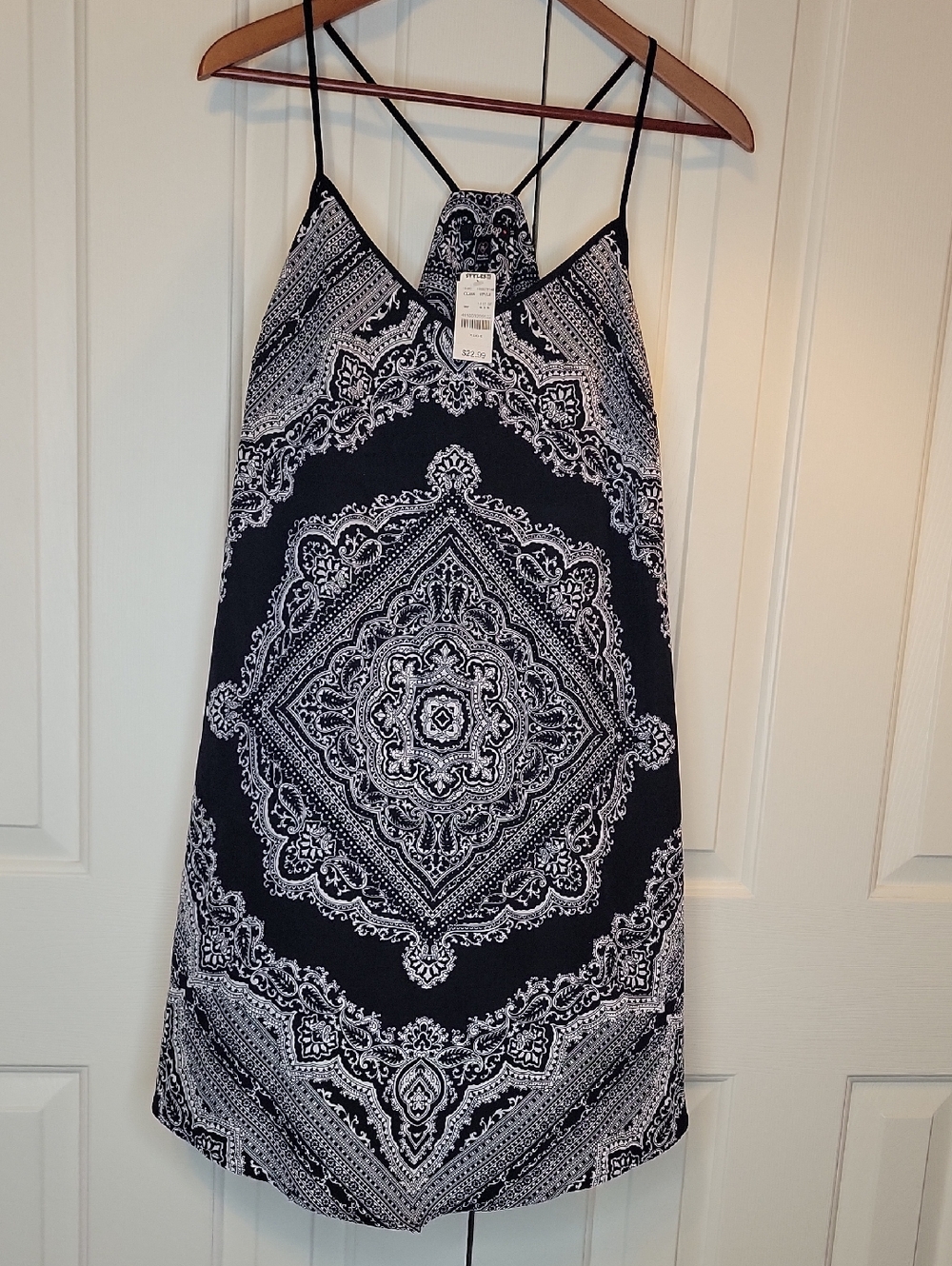 BeBop Black and White Paisley Strappy Dress